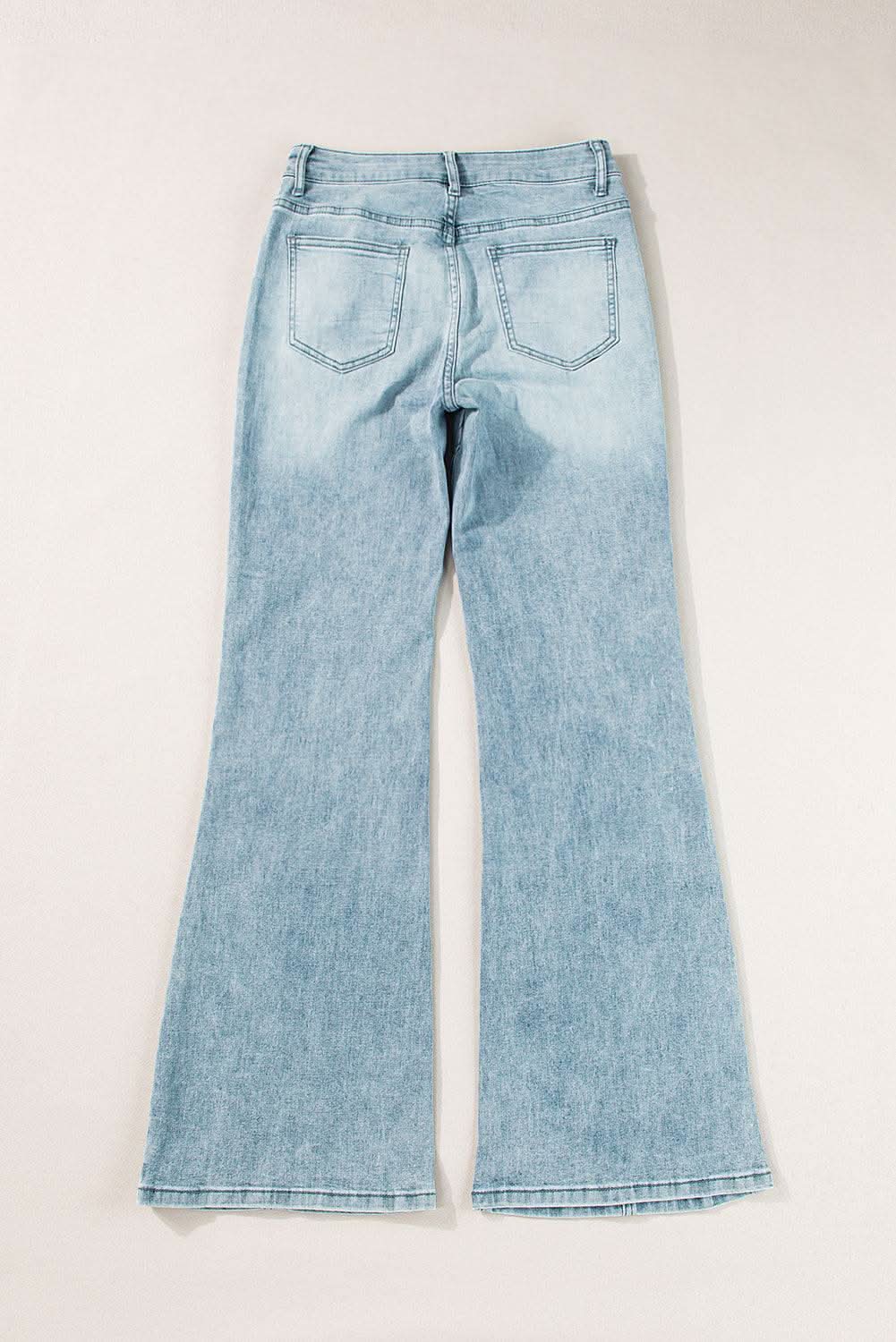 Dusk blue high-rise wide-leg jeans - Love Salve